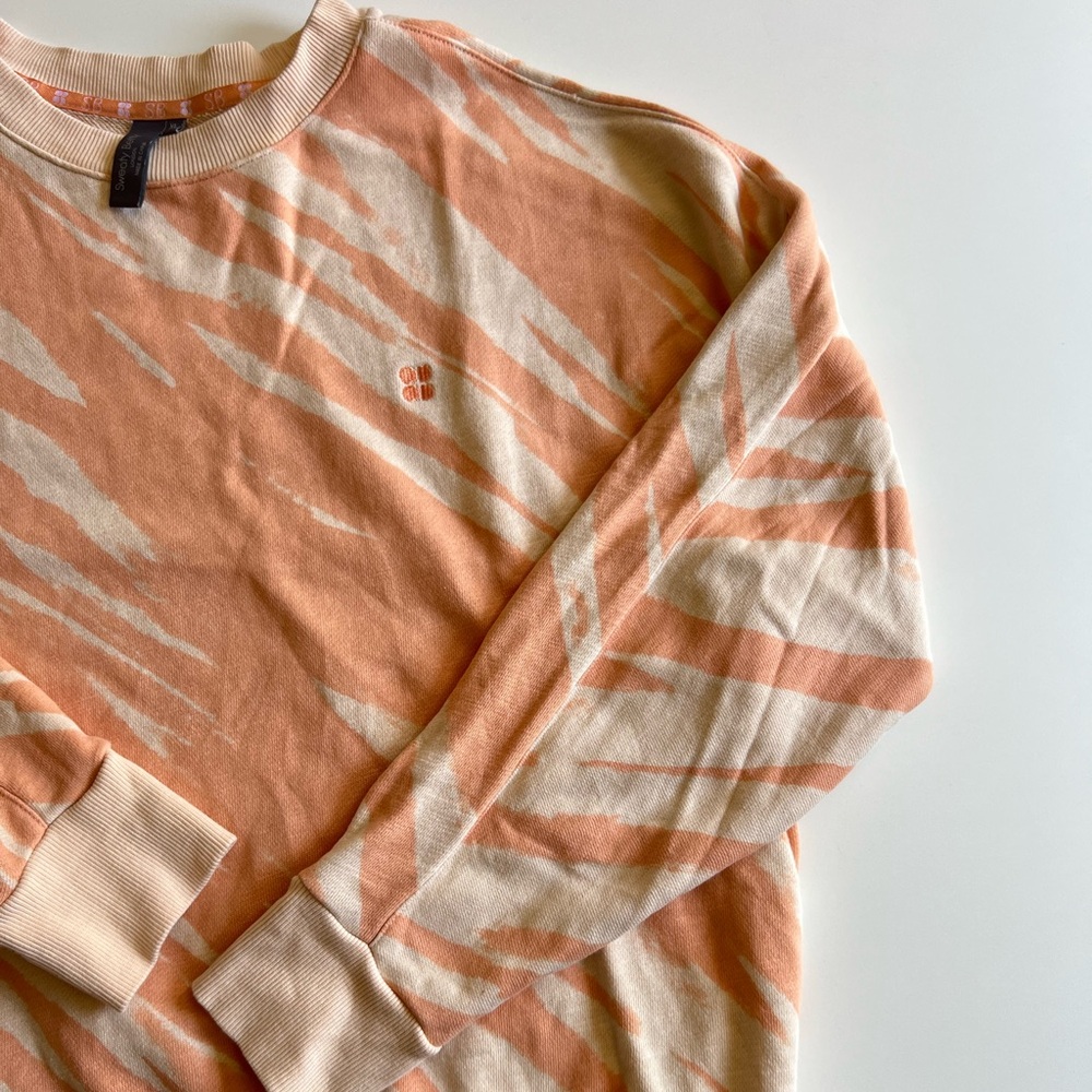 Sweaty Betty Essentials Sweatshirt Tiger Striped in Nectarine Orange